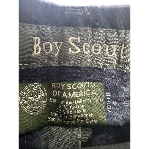 Boy Scout Shorts Youth Size 8 Uniform Canvas Green Cargo Cotton/Polyester *Notes - Picture 2 of 10